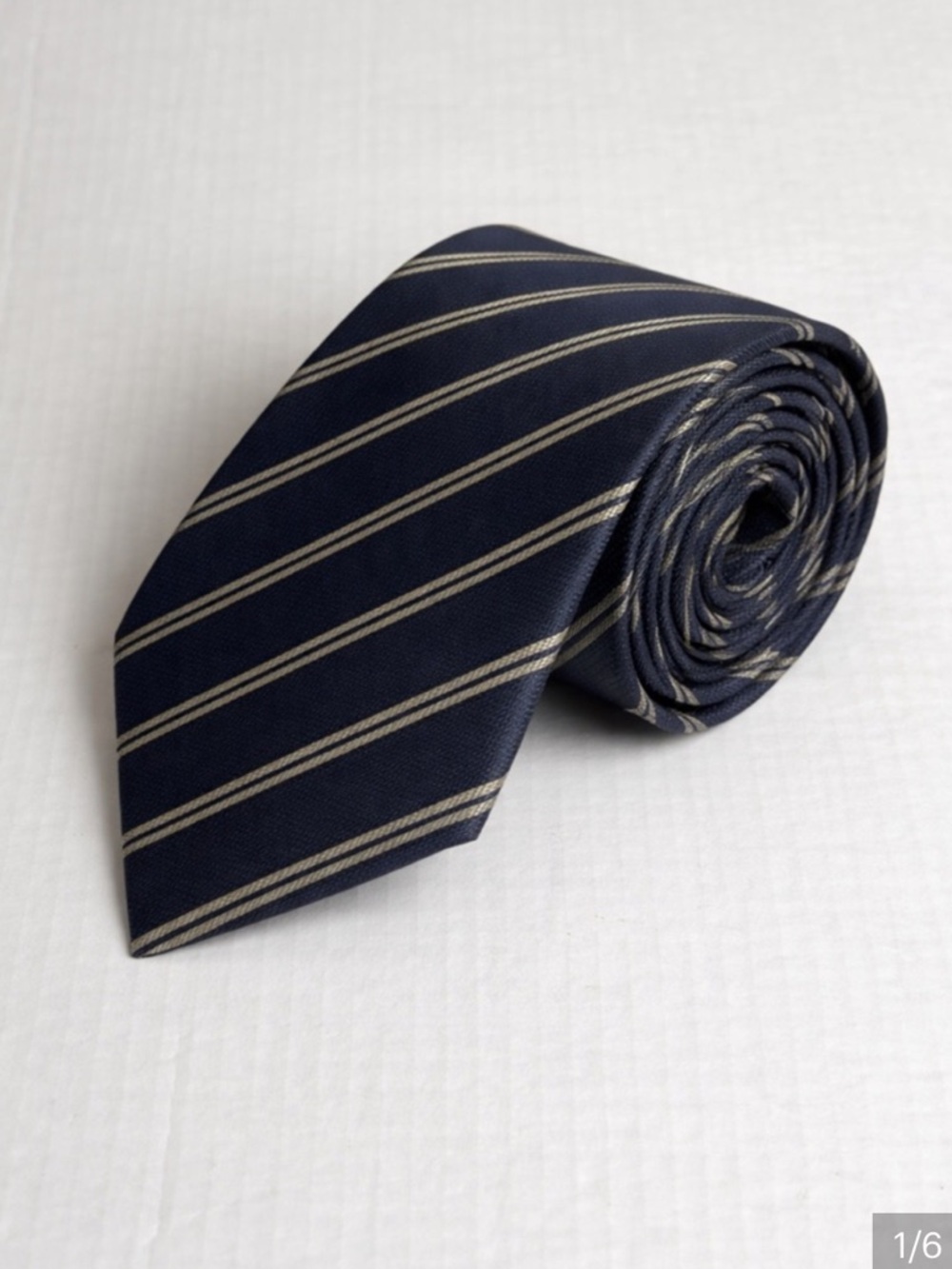 Nautica Mens Silk Tie Quiet Luxury Old Money Preppy Striped Blue Formal Career